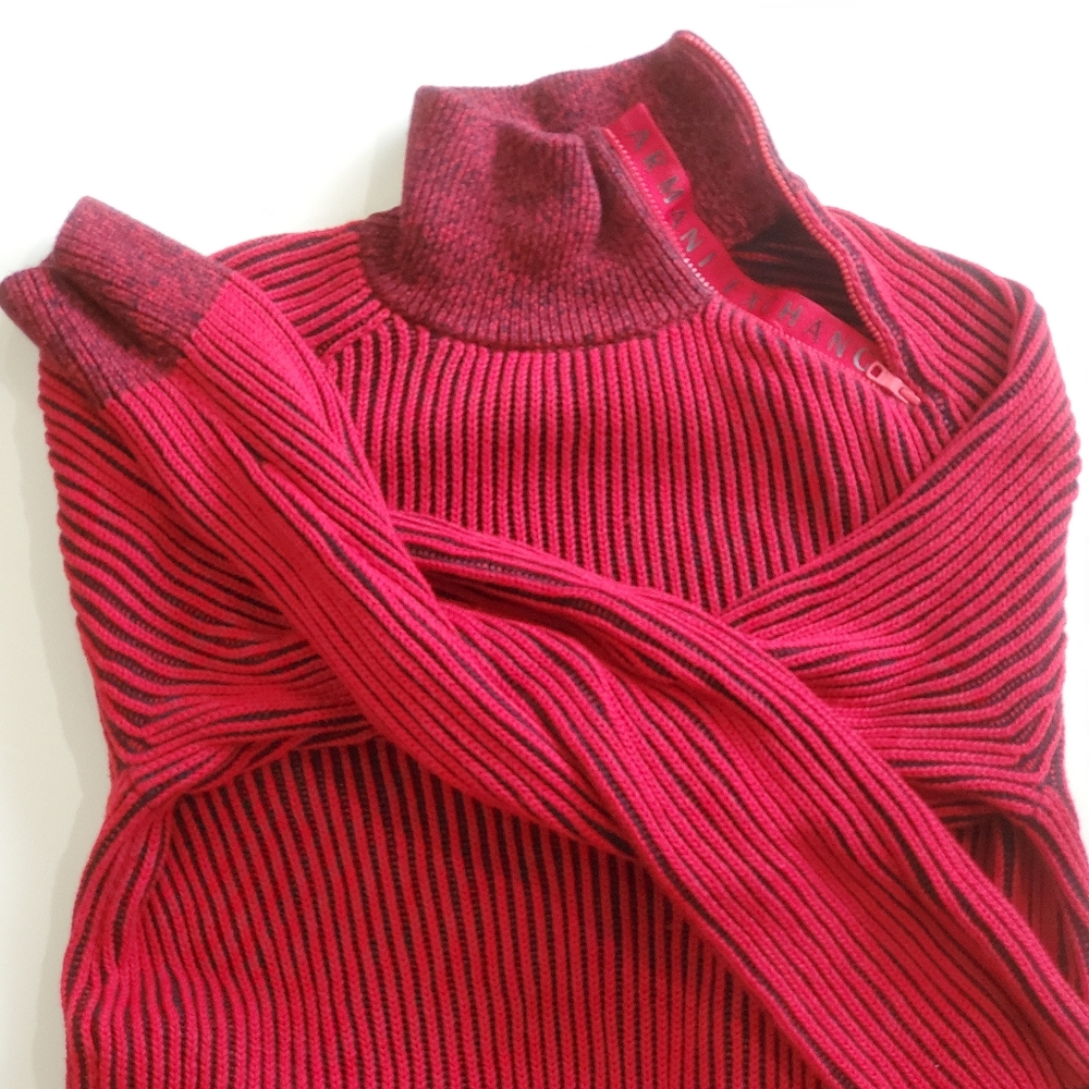 Men’s Sweater A/X Armani Exchange Red Black Holiday 2013 Size S